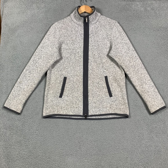 lululemon athletica Jackets & Blazers - Lululemon Its Fleecing Cold Jacket Women's 10 Heather White/Dark Carbon Full Zip
